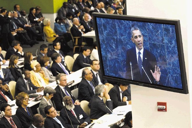 Ameriški predsednik Obama med govorom na zasedanju GS OZN 