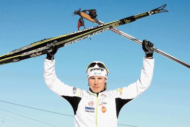 Vesna Fabjan je žarela v sončnem Davosu, potem ko je v nedeljskem drsalnem sprintu osvojila peto mesto. 