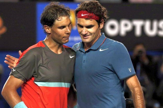 Rafael Nadal (levo) in Roger Federer (Foto: Reuters) 