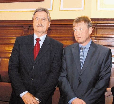 Zlatko Sraka (levo), lastnik Energoplana, in Uroš Ogrin (desno), lastnik Gradisa Skupine G 