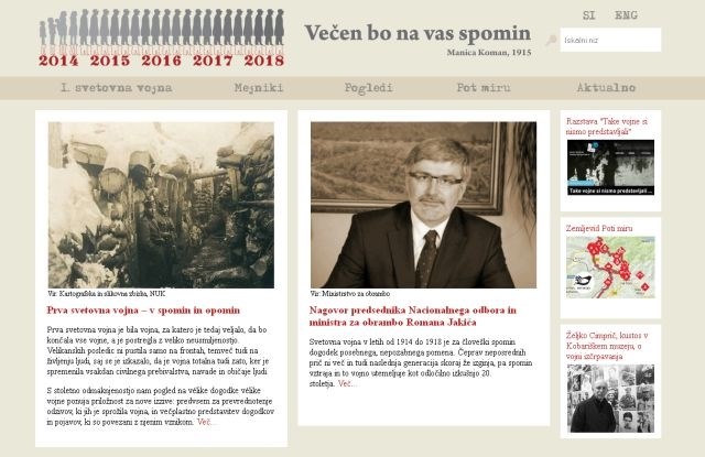 Spletna stran o prvi svetovni vojni v Sloveniji. 