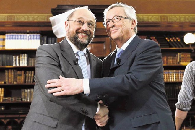 Najresnejša kandidata za prihodnjega predsednika evropske komisije: Martin Schulz (levo) in Jean-Claude Junkcer (desno) 