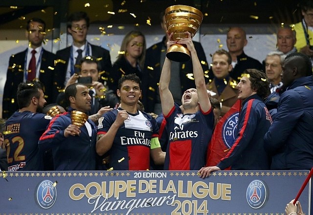 PSG se je veselil osvojitve ligaškega pokala. (Foto: Reuters) 
