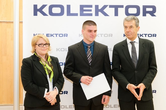 Ministrica dr. Anja Kopač Mrak, Marko Jager in Stojan Petrič, predsednik koncerna Kolektor. 