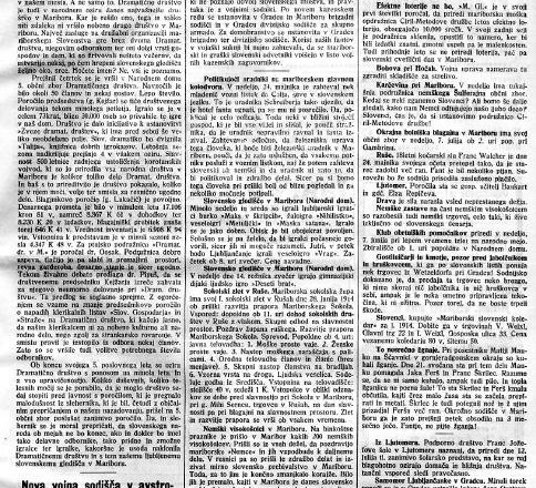 Narodni list (rubrika Mariborski glasnik), 4. junij 1914 