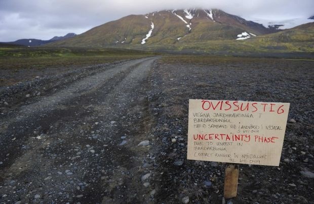 Islandski ognjenik Bardarbungo danes streslo več kot 20 potresnih sunkov na uro  