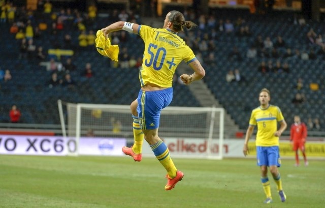 Zlatan Ibrahimović je za švedsko reprezentanco dosegel že 50 golov. (Foto: Reuters) 
