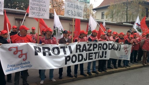 Ponedeljkov protestni shod. (Foto: Aljaž Potočnik) 