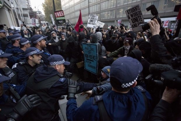 Študentske demonstracije v Londonu.  
