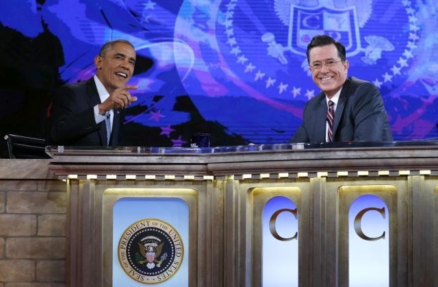 Barack Obama in Stephen Colbert (Foto: Reuters) 