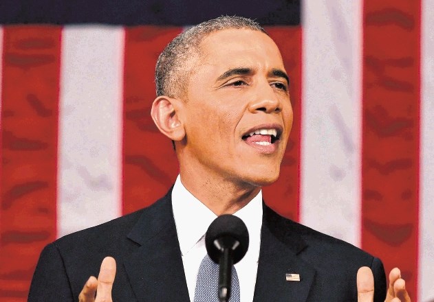 Barack Obama je imel svoj predzadnji govor o položaju v državi. Reuters 
