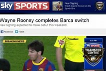 Internetna bomba: Rooney za 99 milijonov evrov prestopil v Barcelono!