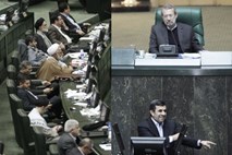Hud udarec: Ahmadinedžad na zagovoru pred iranskim parlamentom