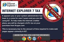 Spletna trgovina pričela zaračunavati prvi davek na Internet Explorer 7