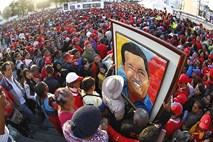 Foto: Od Chaveza so se v Caracasu poslovile delegacije z vsega sveta