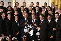 Foto: Los Angeles Kings in Anže Kopitar pri Baracku Obami