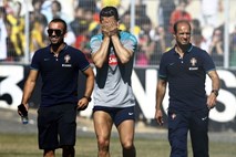 Zaskrbljenost v portugalskem taboru: Ronaldo z obkladkom na kolenu predčasno sklenil trening