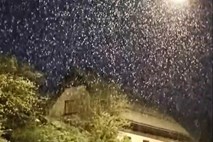 #video Sneg tudi na Hrvaškem, Istro zajelo neurje s točo