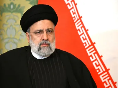 Iranian President Ebrahim Raisi attends a meeting with Russian President Vladimir Putin in Moscow, Russia December 7, 2023. Sputnik/Pavel Bednyakov/Kremlin via REUTERS ATTENTION EDITORS - THIS IMAGE WAS PROVIDED BY A THIRD PARTY.