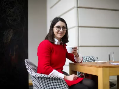 ﻿- 17.02.2022 - dr. Emilija Stojmenova Duh, inženirka elektrotehnike - predavateljica na Fakulteti za elektrotehniko UL ter vodja digitalne mreže 4PDIH in poznavalka inovacijskih politik //FOTO: Bojan Velikonja