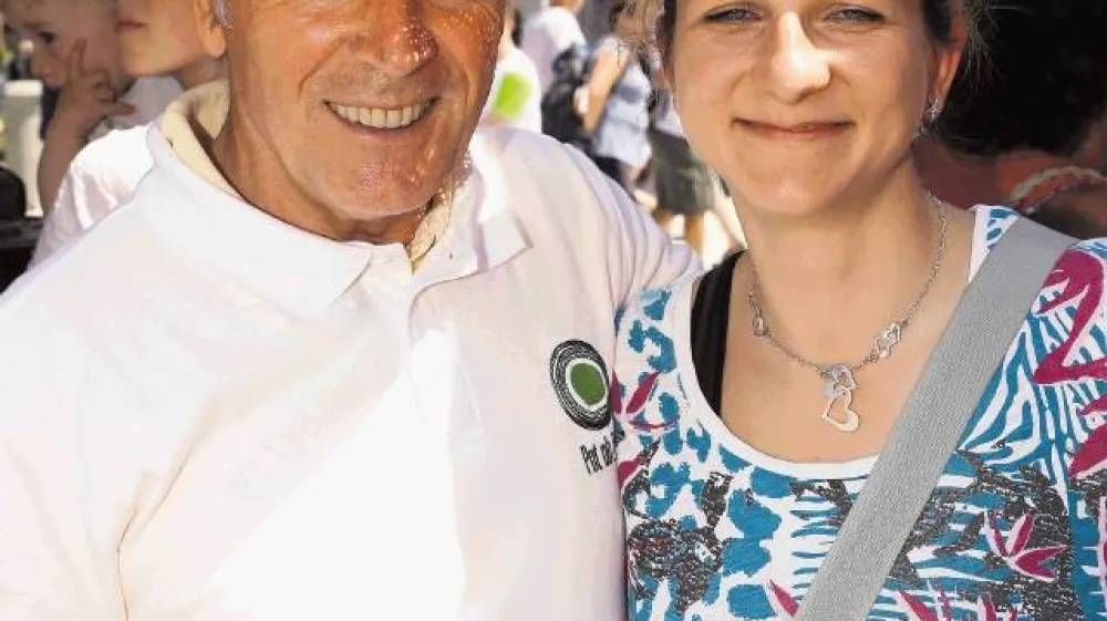 Mito Trefalt skupaj z olimpijko, nekdanjo smučarsko tekačico Majo Benedičič