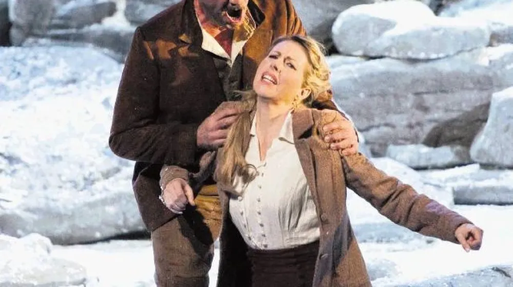 Lucio Gallo (Rinaldo) in Amarilli Nizza (Amica) v operi Amica, ki so jo nedavno postavili  v Monte Carlu.