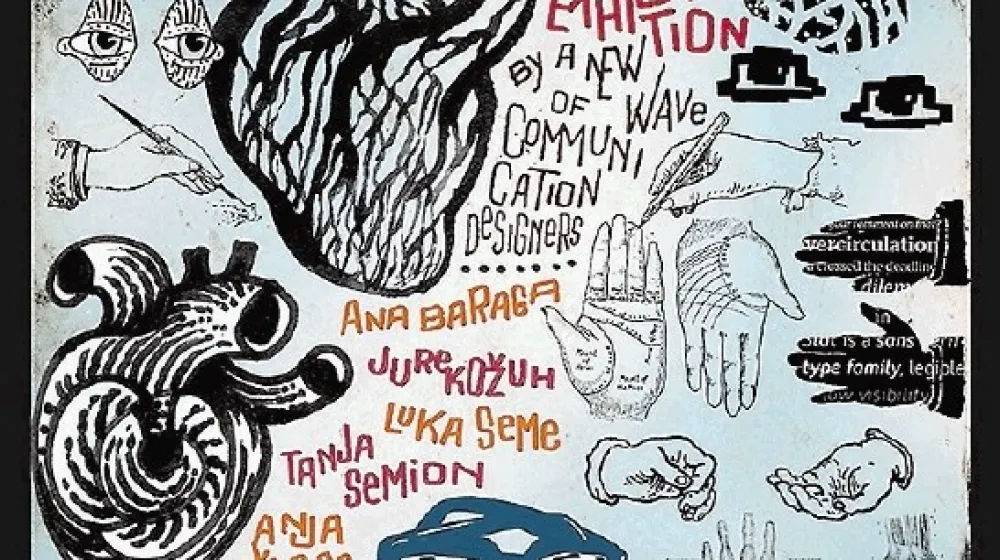 Plakat za razstavo Heksn&scaron;us, ki ga je oblikoval Radovan Jenko.