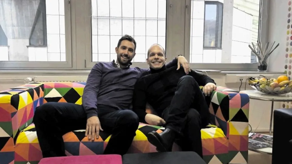 Jure Pučko in Tomaž Erjavec, ustanovitelja podjetja Doctrina, ki je nedavno pridobilo naložbo v vi&scaron;ini milijon evrov.