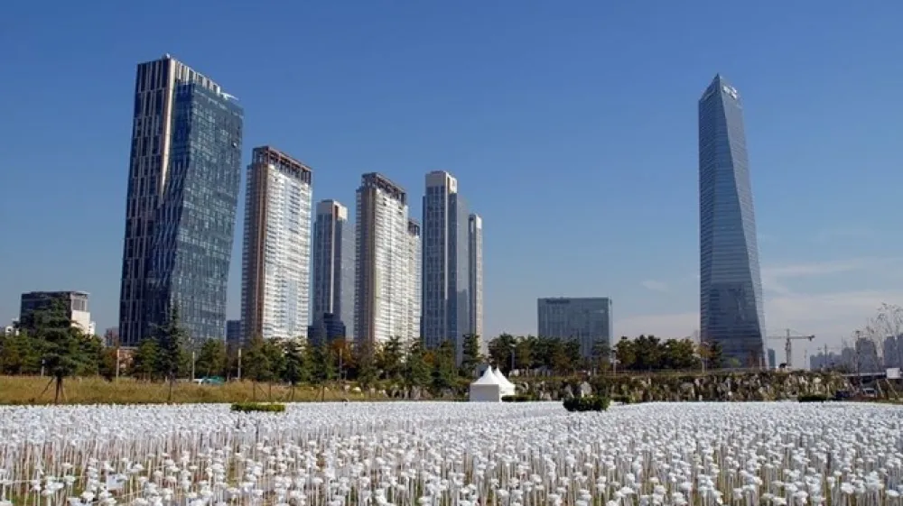 Mesto Songdo v Južni Koreji