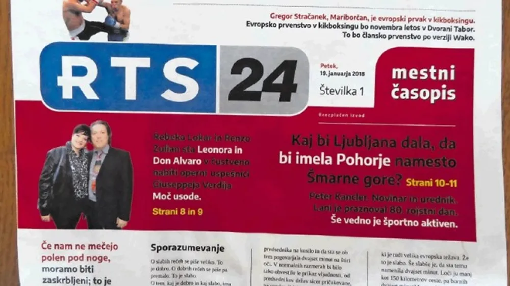 V mariborskih nabiralnikih je včeraj obležala prva &scaron;tevilka novega brezplačnika RTS 24. Ureja ga nekdanji urednik sobotne priloge Dela in Večera Dejan Pu&scaron;enjak.