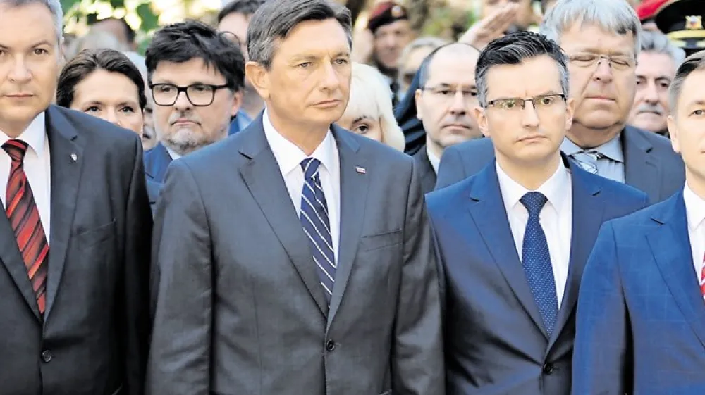 Dejan Židan, Borut Pahor, Marjan &Scaron;arec in  Konstantin Noskov, Ruska kapelica 2019