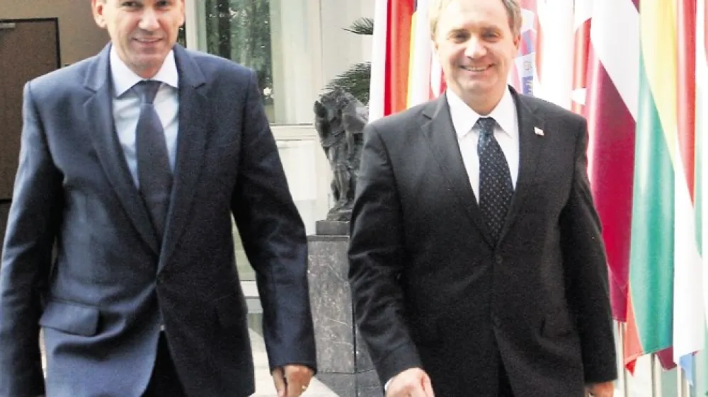 Janez Jan&scaron;a in Ale&scaron; Hojs Foto: Tomaž Skale