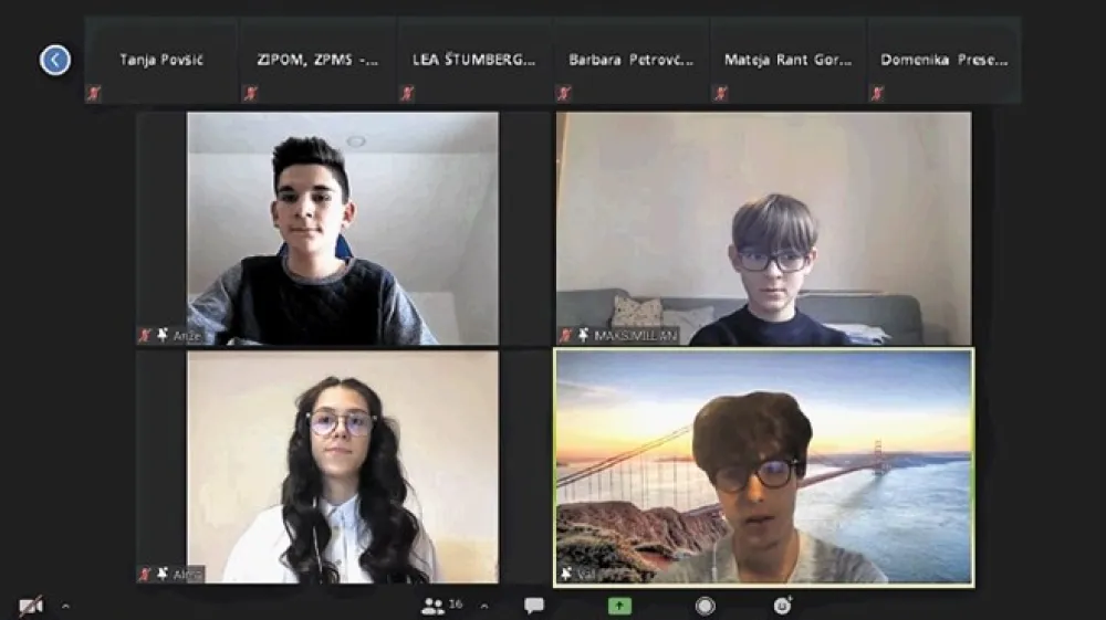 Osnovno&scaron;olci in srednje&scaron;olci so svoja razmi&scaron;ljanja o epidemiji razložili prek videokonference v organizaciji Zveze prijateljev mladine Slovenije, Sredi&scaron;ča ZIPOM in Mestne zveze prijateljev mladine Ljubljana.