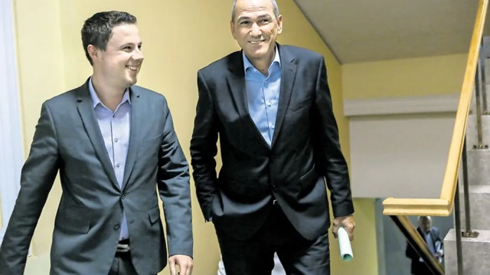 Žan Mahnič in Janez Jan&scaron;a Foto: Luka Cjuha