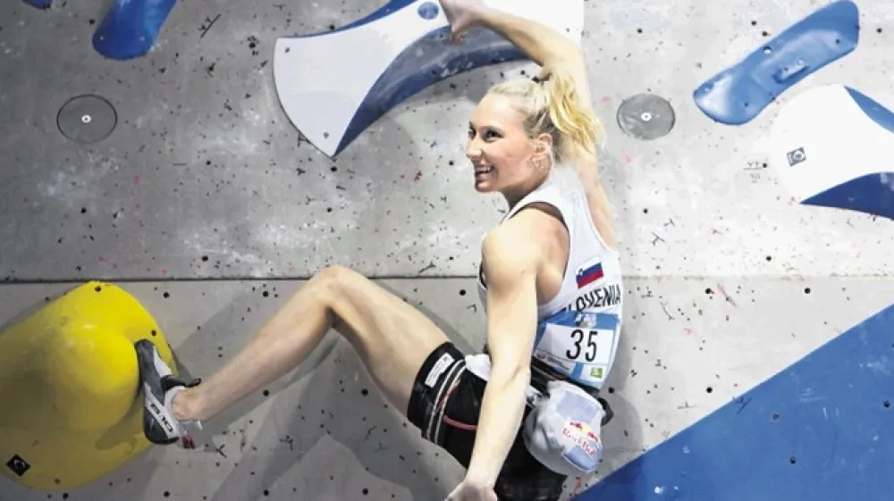 Zadovoljstvo Janje Garnbret ob osvojenih vrhovih umetnih sten