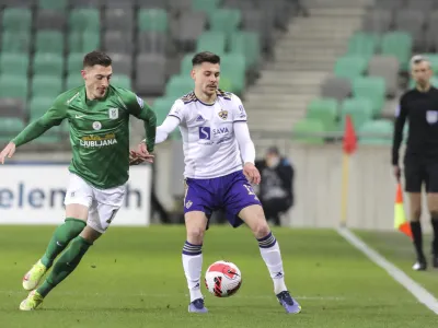 Mario Kvesič, Dorde Ivanovič- 13.01.2022  nogomet  Olimpija: Maribor, Prva liga Telemacha, 21. krog: /FOTO: Jaka Gasar