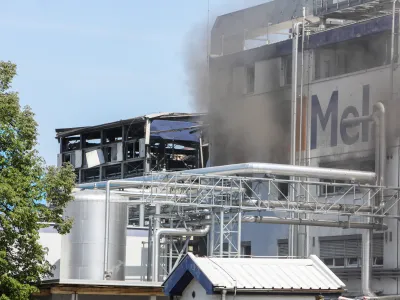 - 12.05.2022 – Kočevje – požar - eksplozija v kemični tovarni Melamin - razneslo kotel v proizvodnji - poškodovanih več kot dvajset oseb, dve osebi huje opečeni //FOTO: Bojan Velikonja