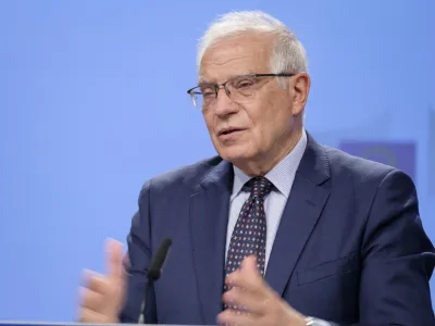 Belgija, Bruselj.<br>Predstavitev ukrepov za obrambo v Evropski uniji.<br>Visoki zunanjepoliticni predstavnik EU Josep Borrell.
