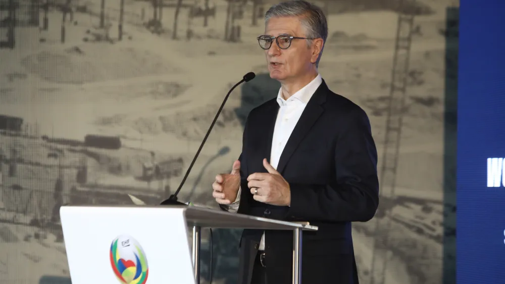 predsednik Rokometne zveze Slovenije Franjo Bobinac- 11.01.2022  Rokometna zveza Slovenije (RZS)  uradna predstavitev enskega evropskega prvenstva 2022, ki ga bo ob Črni gori in Severni Makedoniji med 4. in 20. novembrom leta 2022 gostila tudi Slovenija - enski rokomet - evropsko rokometno prvenstvo za članice Women's EHF EURO 2022 //FOTO: Luka Cjuha.