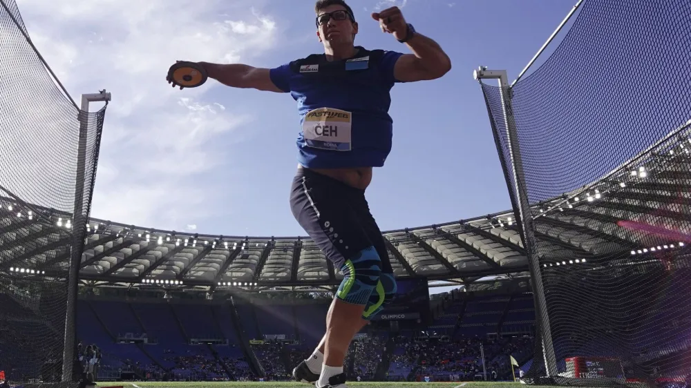 Athletics - Diamond League - Rome - Stadio Olimpico, Rome, Italy - June 9, 2022 Slovenia's Kristjan Ceh in action during the men's discus throw REUTERS/Ciro De Luca
