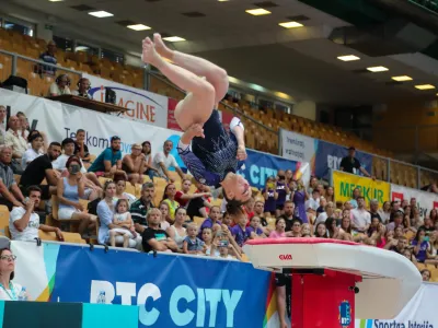Tjaša Kysselef je z drugim mestom na preskoku dosegla najboljšo slovensko uvrstitev v Kopru. Foto: Tomaž Primožič/FPA