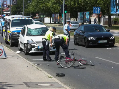 21.06.2022. - Prometna nesreča s smrtnim izidom na Šmartinski cesti v Ljubljani.//FOTO: Bojan Velikonja