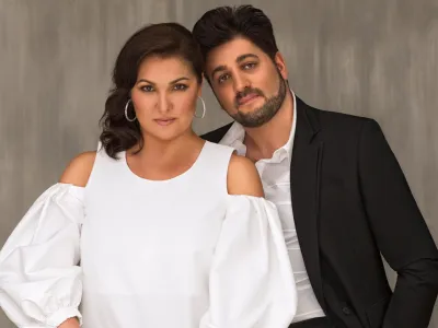  Operni duo mezzosopranistka Ana Netrebko in tenorist Jusif Ejvazov tretjič skupaj prihajata na ljubljanski poletni festival. F Vladimir Širokov 