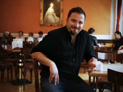 Matevž Luzar, režiser filma Srečen za umret, ki je dobil nagrado občinstva na Festivalu slovenskega filma 2012.//FOTO: Bojan Velikonja