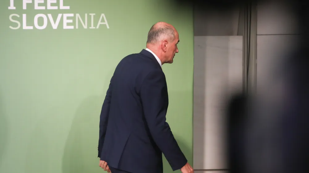 Predsednik vlade in predsednik stranke SDS Janez Jan&scaron;a. - 24.04.2022 &ndash; Parlamentarne volitve 2022 - Volitve devetega sklica Državnega zbora Republike Slovenije - druge redne državnozborske volitve po letu 2008 //FOTO: Bojan Velikonja