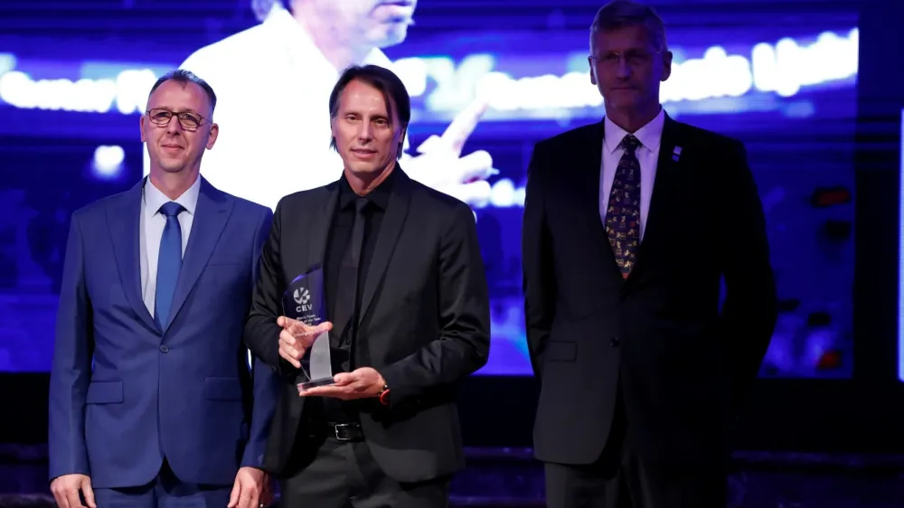 BRUSSELS, BELGIUM - SEPTEMBER 16: pictured during theEuropean Volleyball Gala at the Bozar Museum on september 16, 2022 in Brussels, Belgium, 16/09/2022 (Photo Jimmy Bolcina / Photo News) <br>Gheorghe Cretu<br>
