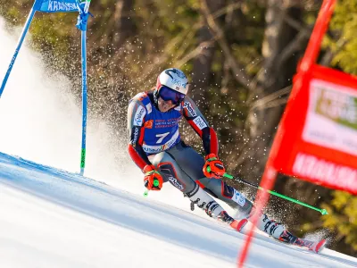 Kranjska Gora.<br>Moski veleslalom za 61. pokal Vitranc.<br>Norveski smucar Henrik Kristoffersen.