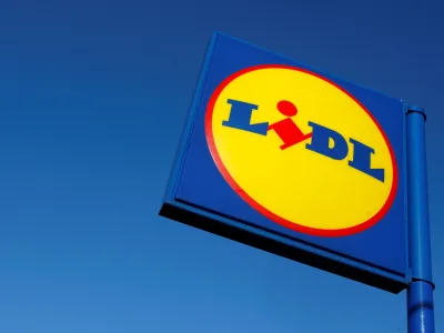 FILE PHOTO: A sign is seen outside a LIDL supermarket in London January 21, 2009. REUTERS/Stephen Hird/File Photo