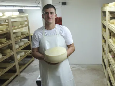 Na kmetiji Pirnat imajo široko ponudbo različnih sirov, prodajajo tudi skuto, albuminsko skuto, feto, mladi sir za žar. Prav tako kislo smetano, kajmak, maslo, jogurt, grški jogurt in kefir. Foto: Jaka Gasar