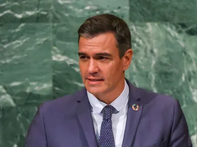 Spanish Prime Minister Pedro Sanchez addresses the 77th Session of the United Nations General Assembly at U.N. Headquarters in New York City, U.S., September 22, 2022. REUTERS/David 'Dee' Delgado